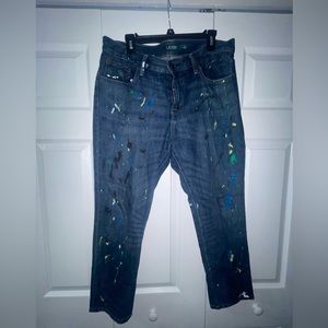 Paint splatter Ralph Lauren Women’s cropped jeans